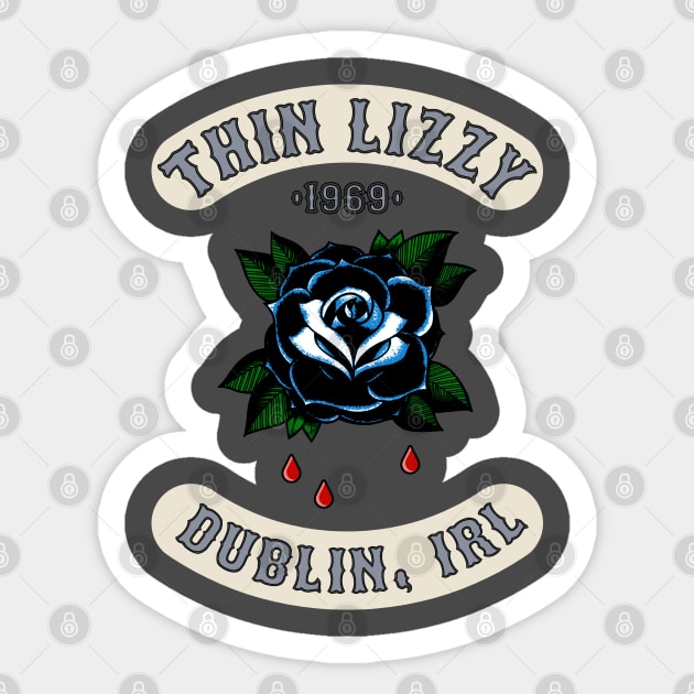 Thin Lizzy - Black Rose of the Emerald Isle Sticker by KidCrying